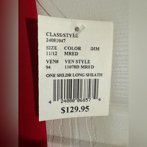 Jump Apparel One-Shoulder Side Cutout Gown in Red NWT - Picture 4 of 6